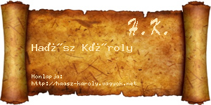 Haász Károly névjegykártya