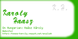 karoly haasz business card