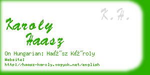 karoly haasz business card